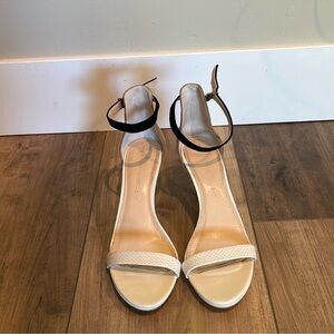 Banana Republic Cream Leather Sandal Heels s 8
